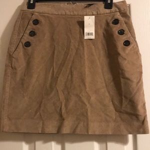 Banana Republic Tan Corduroy Skirt with Buttons
